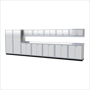 Pro II 20-Foot White Aluminum Garage Cabinet System