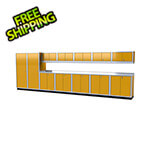 Moduline Pro II 20-Foot Yellow Aluminum Garage Cabinet System