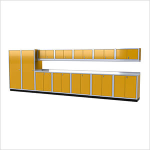 Pro II 20-Foot Yellow Aluminum Garage Cabinet System