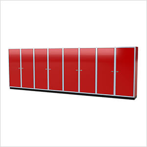 Pro II 20-Foot Red Aluminum Garage Cabinet System