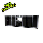 Moduline Pro II 20-Foot Signature Black Aluminum Garage Cabinet System