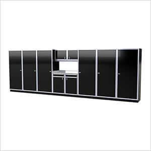 Pro II 20-Foot Signature Black Aluminum Garage Cabinet System