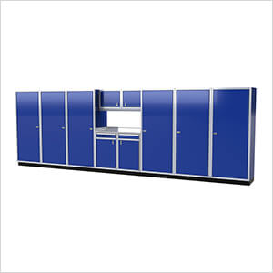 Pro II 20-Foot Moduline Blue Aluminum Garage Cabinet System