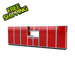 Moduline Pro II 20-Foot Red Aluminum Garage Cabinet System