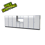 Moduline Pro II 20-Foot White Aluminum Garage Cabinet System