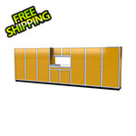 Moduline Pro II 20-Foot Yellow Aluminum Garage Cabinet System