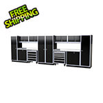 Moduline Pro II 20-Foot Signature Black Aluminum Garage Cabinet System