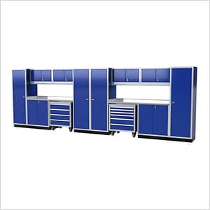 Pro II 20-Foot Moduline Blue Aluminum Garage Cabinet System