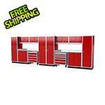 Moduline Pro II 20-Foot Red Aluminum Garage Cabinet System