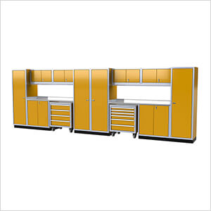 Pro II 20-Foot Yellow Aluminum Garage Cabinet System