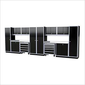 Pro II 20-Foot Signature Black Aluminum Garage Cabinet System