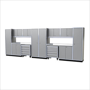 Pro II 20-Foot Light Gray Aluminum Garage Cabinet System