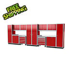 Moduline Pro II 20-Foot Red Aluminum Garage Cabinet System