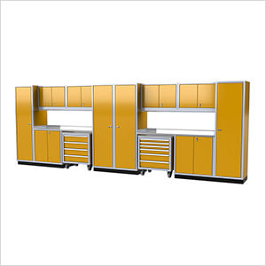 Pro II 20-Foot Yellow Aluminum Garage Cabinet System