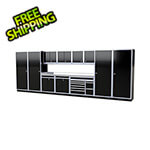 Moduline Pro II 20-Foot Signature Black Aluminum Garage Cabinet System