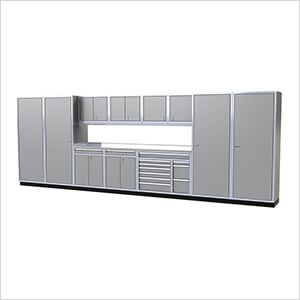 Pro II 20-Foot Light Gray Aluminum Garage Cabinet System