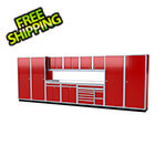 Moduline Pro II 20-Foot Red Aluminum Garage Cabinet System