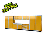 Moduline Pro II 20-Foot Yellow Aluminum Garage Cabinet System