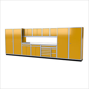 Pro II 20-Foot Yellow Aluminum Garage Cabinet System