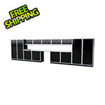 Moduline Pro II 25-Foot Signature Black Aluminum Garage Cabinet System