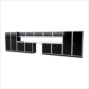 Pro II 25-Foot Signature Black Aluminum Garage Cabinet System