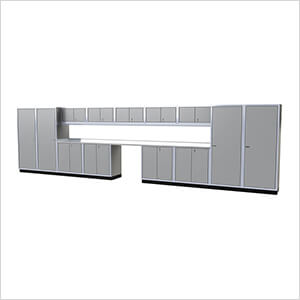 Pro II 25-Foot Light Gray Aluminum Garage Cabinet System