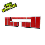 Moduline Pro II 25-Foot Red Aluminum Garage Cabinet System