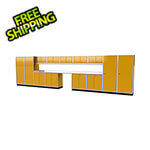 Moduline Pro II 25-Foot Yellow Aluminum Garage Cabinet System