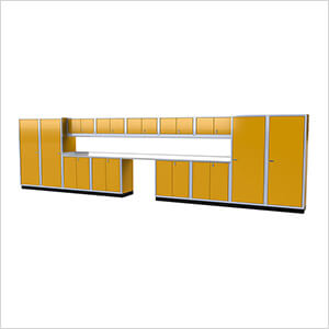 Pro II 25-Foot Yellow Aluminum Garage Cabinet System