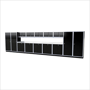 Pro II 25-Foot Signature Black Aluminum Garage Cabinet System