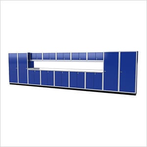 Pro II 25-Foot Moduline Blue Aluminum Garage Cabinet System