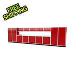 Moduline Pro II 25-Foot Red Aluminum Garage Cabinet System