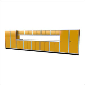 Pro II 25-Foot Yellow Aluminum Garage Cabinet System