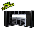 Moduline Pro II 88-120 Inch Signature Black Aluminum Corner Garage Cabinet System