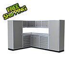 Moduline Pro II 88-120 Inch Light Gray Aluminum Corner Garage Cabinet System