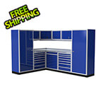 Moduline Pro II 88-120 Inch Moduline Blue Aluminum Corner Garage Cabinet System