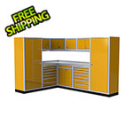 Moduline Pro II 88-120 Inch Yellow Aluminum Corner Garage Cabinet System