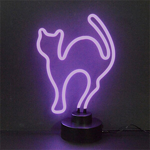 Purple Cat Neon Sculpture