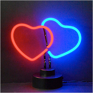 Double Hearts Neon Sculpture
