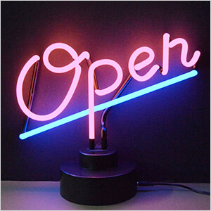 Open Neon Sculpture