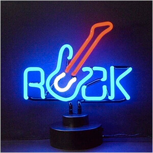 Rock With Guitar Neon Sculpture