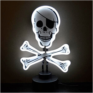 Skull and Crossbones Neon Sculpture