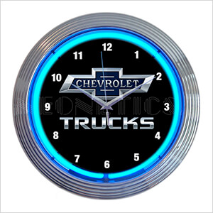 15-Inch Chevy Trucks 100th Anniversary Blue Neon Clock