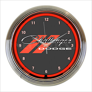 15-Inch Dodge Challenger Red Neon Clock