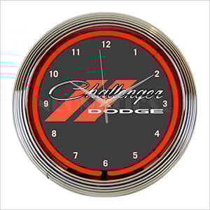 15-Inch Dodge Challenger Red Neon Clock