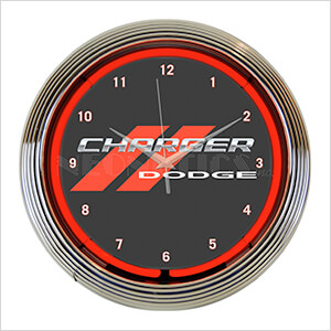 15-Inch Dodge Charger Red Neon Clock