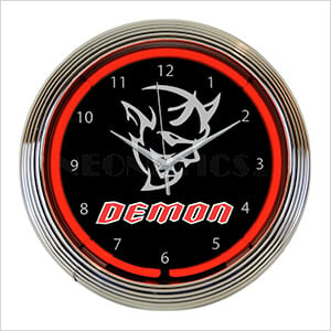 15-Inch Dodge SRT Demon Red Neon Clock