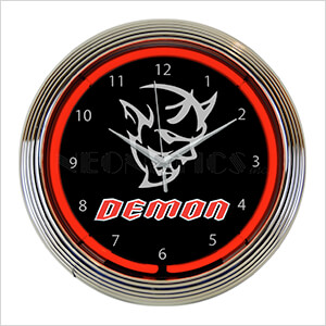 15-Inch Dodge SRT Demon Red Neon Clock