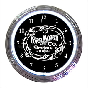 Ford Motor Company 1903 Heritage Emblem Neon Clock