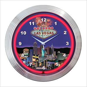 15-Inch Las Vegas Strip Neon Clock